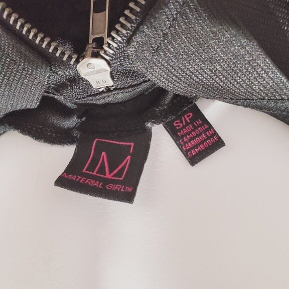 Material Girl Strappy Cross-over Back Lace Floral Black Dress- Small - Picture 8 of 13